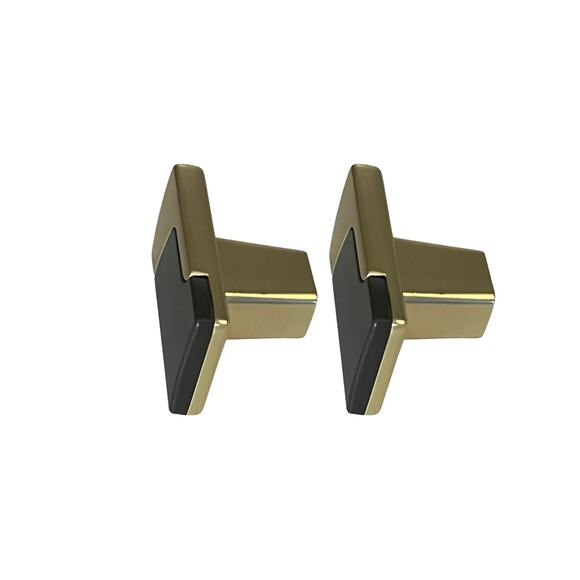 Modern Square Gold and Pewter Cabinet Pulls 20 Count Knobs - Picture 8 of 9